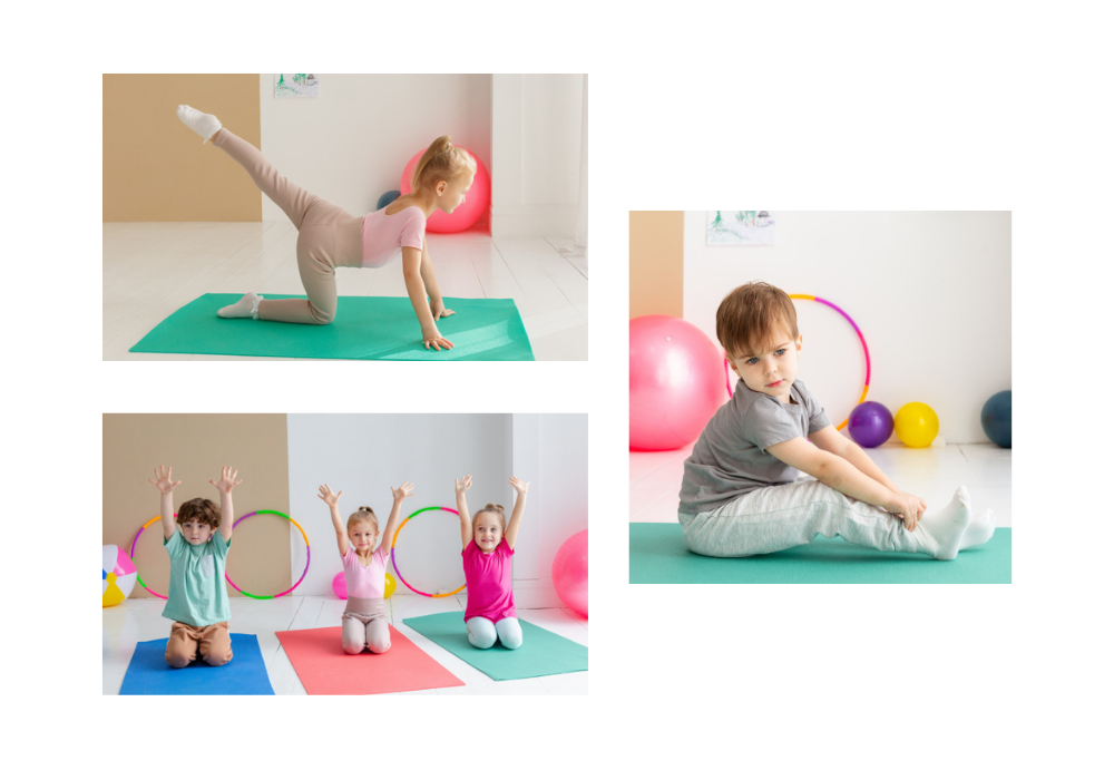 キッズヨガをしている外国人の子供たちの写真※イメージ